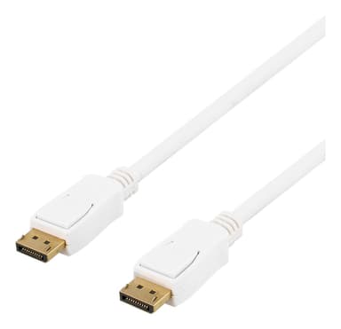 DELTACO DisplayPort skjermkabel, 20-pin ha - ha, 15m, hvit