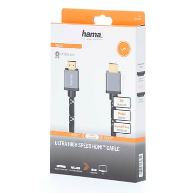 HAMA Kabel HDMI Ultra High Speed 8K 48Gbit/s Metall 1.0m