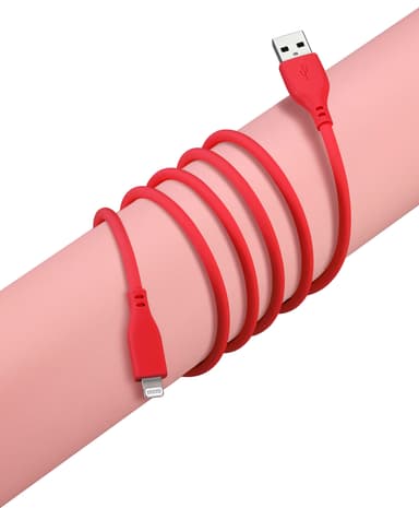 Goji USB-A til Lightning kabel 1,8m (rød)