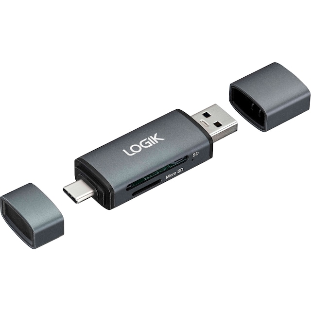 Logik 2-i-1 dobbel USB-kortleser
