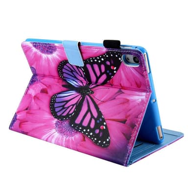 Apple iPad 10.9 2022 Sammenleggbart Veske Kortholder - Rosa Sommerfugl