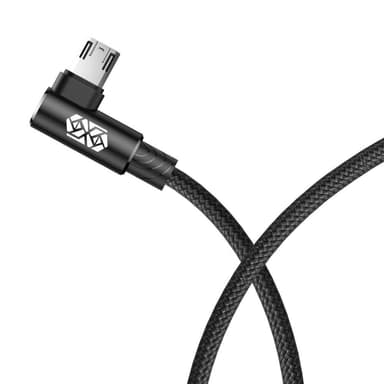 BASEUS 2 meter mikro-USB-kabel nylon vinklet - svart