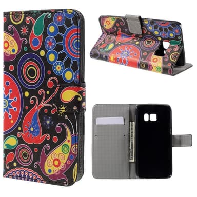 Lommebok-deksel til Samsung Galaxy S7 - Paisley Blomster