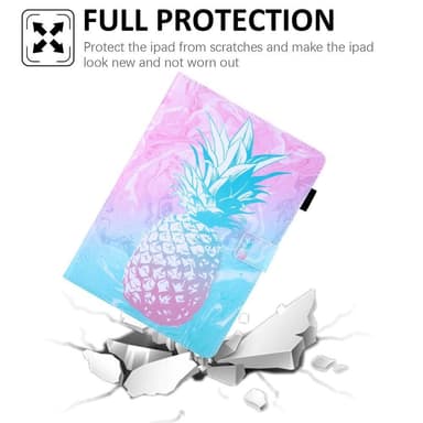 Apple iPad 10.9 2022 Sammenleggbart Veske Kortholder - Blå Ananas