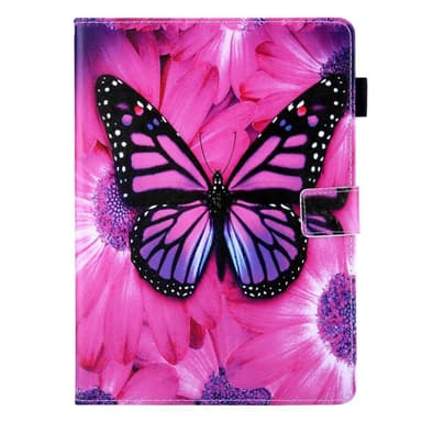 Apple iPad 10.9 2022 Sammenleggbart Veske Kortholder - Rosa Sommerfugl