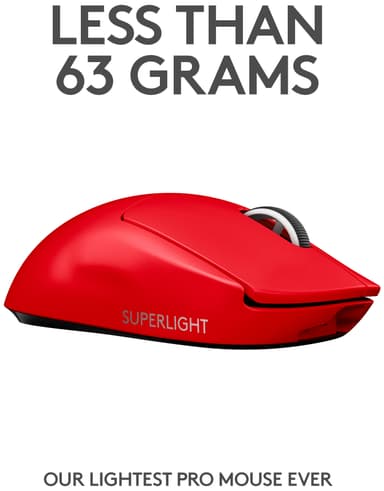 Logitech G Pro X Superlight trådløs gamingmus (rød)