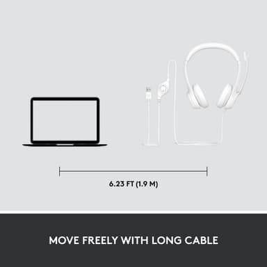 Logitech H390 USB headset (hvit)