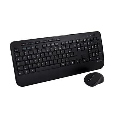 V7 CKW300FR, Fullstor (100 %), Bluetooth, Svart, Mus inkluderad