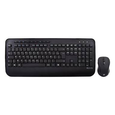 V7 CKW300FR, Fullstor (100 %), Bluetooth, Svart, Mus inkluderad