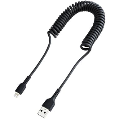 StarTech.com 1 m USB till Lightning-kabel, MFi-certifierad, iPhone-spiralladdark