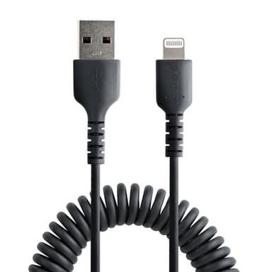 StarTech.com 1 m USB till Lightning-kabel, MFi-certifierad, iPhone-spiralladdark