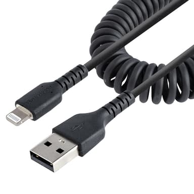 StarTech.com 1 m USB till Lightning-kabel, MFi-certifierad, iPhone-spiralladdark