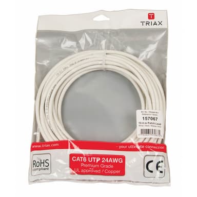 TRIAX Nätverkskabel CAT6 UTP PVC 10.0m Vit