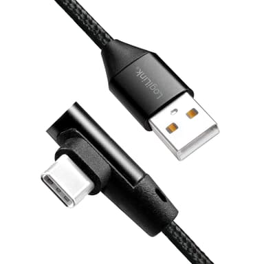 Vinklet USB-C-kabel USB 2.0 Maks 3A 1m