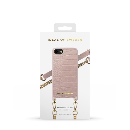 Necklace Case iPhone 8/7/6/6S/SE Misty Rose Croco
