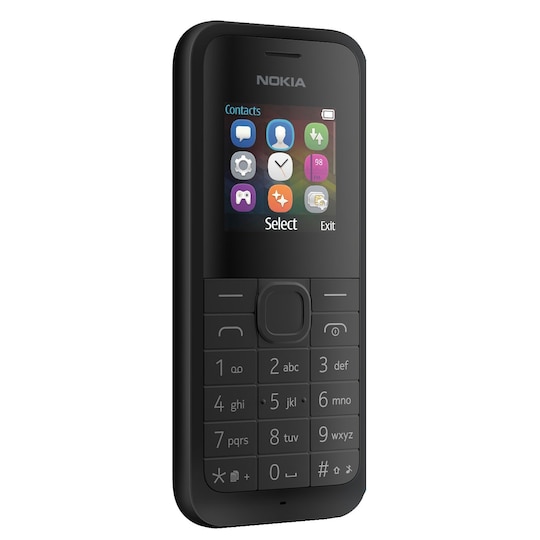 Nokia 105 mobiltelefon (sort)