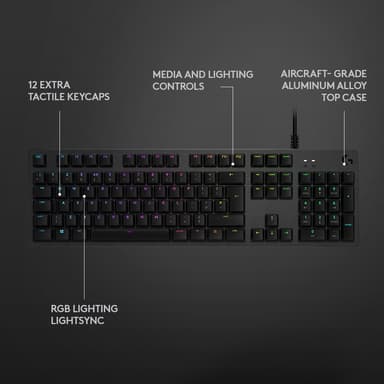 Logitech G512 gamingtastatur (GX Red-brytere)