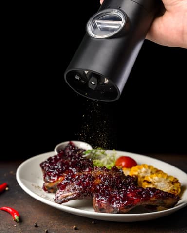 Elektrisk kvern for peppersalt 70 ml Sort