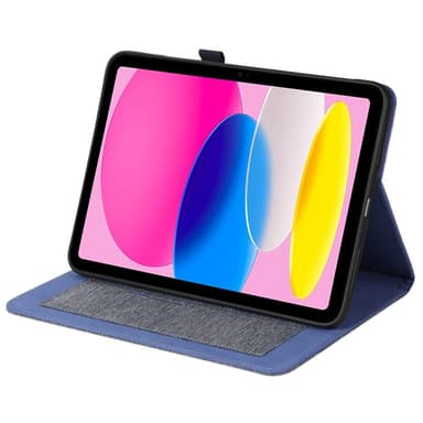 Apple iPad 10.9 2022 Sammenleggbart deksel Kortholder Stofftekstur - Blå