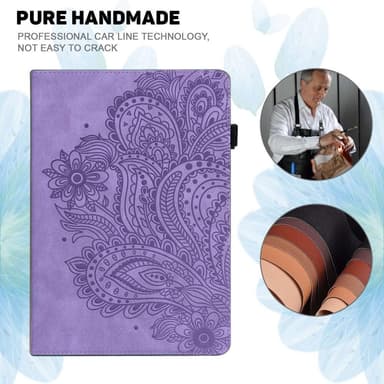 Apple iPad 10.9 2022 Sammenleggbart Veske Kortholder Blomster - Lilla
