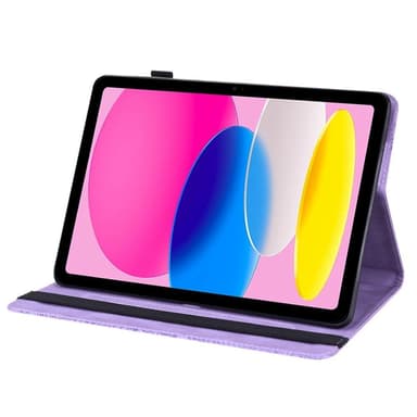 Apple iPad 10.9 2022 Sammenleggbart Veske Kortholder Blomster - Lilla