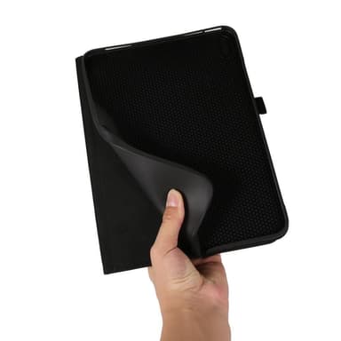 Apple iPad 10.9 2022 Sammenleggbart Veske Kortholder Stofftekstur - Svart
