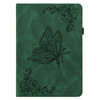 Apple iPad 10.9 2022 Sammenleggbart Veske Kortholder Sommerfugl - Grønn