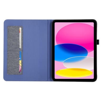 Apple iPad 10.9 2022 Sammenleggbart deksel Kortholder Stofftekstur - Blå