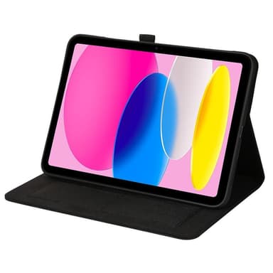 Apple iPad 10.9 2022 Sammenleggbart Veske Kortholder Stofftekstur - Svart
