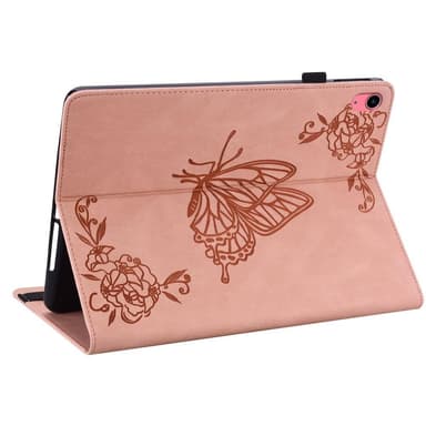 Apple iPad 10.9 2022 Sammenleggbart Veske Kortholder Sommerfugl - Rosa