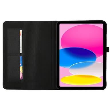 Apple iPad 10.9 2022 Sammenleggbart Veske Kortholder Stofftekstur - Svart