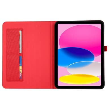 Apple iPad 10.9 2022 Sammenleggbart deksel Kortholder Stofftekstur - Rød