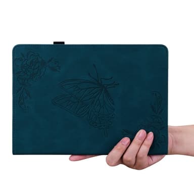 Apple iPad 10.9 2022 Sammenleggbart Veske Kortholder Sommerfugl - Blå