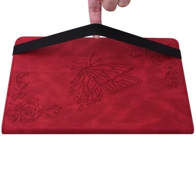 Apple iPad 10.9 2022 Sammenleggbart Veske Kortholder Sommerfugl - Rød