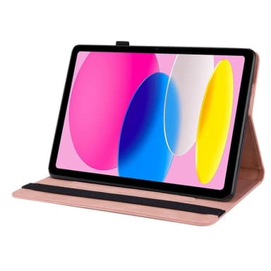 Apple iPad 10.9 2022 Sammenleggbart Veske Kortholder Sommerfugl - Rosa