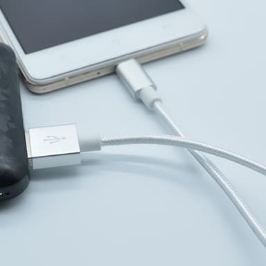 Nylon USB Type C-kabel Hurtiglading Sølv 2 m
