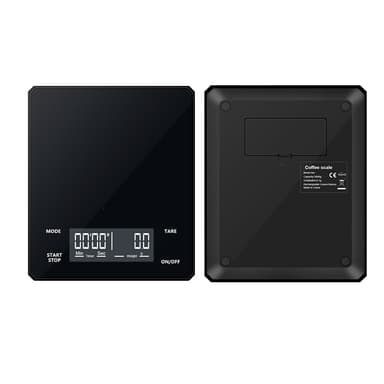 Oppladbar kaffevekt med timer 3 kg / 0,1 g Sort