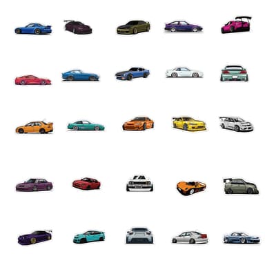 JDM Car Stickers 100-Pack Flerfarget