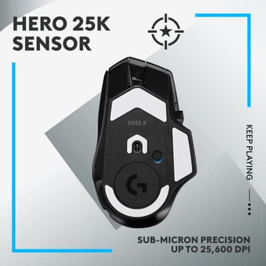 Logitech G502 X Lightspeed trådløs gamingmus (sort)