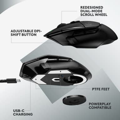 Logitech G502 X Lightspeed trådløs gamingmus (sort)