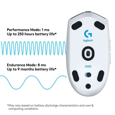 Logitech G305 trådløs gamingmus (hvit)