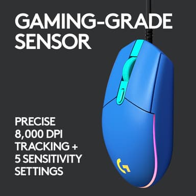 Logitech G203 USB Bluetooth Lightsync gamingmus (blå)
