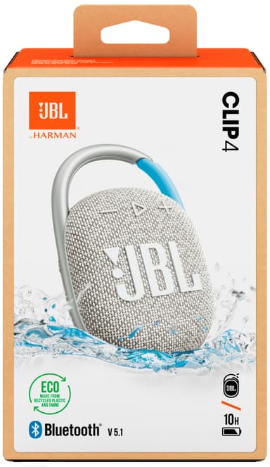JBL Go 3 Eco bærbar høyttaler (hvit)