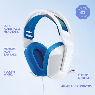 Logitech G335 gaming headset (hvit)