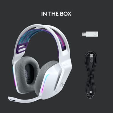 Logitech G733 Wireless Lightspeed RGB gaming headset (hvit)