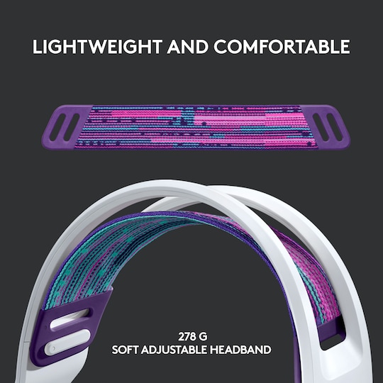 Logitech G733 Wireless Lightspeed RGB gaming headset (hvit)
