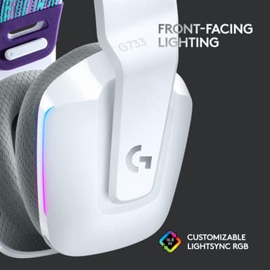 Logitech G733 Wireless Lightspeed RGB gaming headset (hvit)