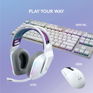 Logitech G733 Wireless Lightspeed RGB gaming headset (hvit)