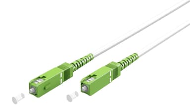 Fiberoptisk kabel (FTTH), Singlemode (OS2) Hvit, hvit (Simplex), 3 m