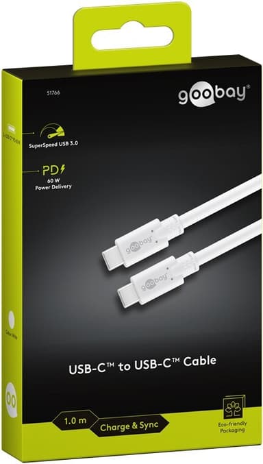 Synkroniser og lad Super Speed ​​​​USB-C™ 3.2 Gen 1 USB-C™-kabel
